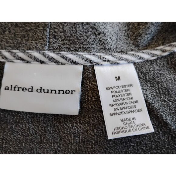 Alfred Dunner Gray/White Open Front Sweater size M - Picture 3 of 3
